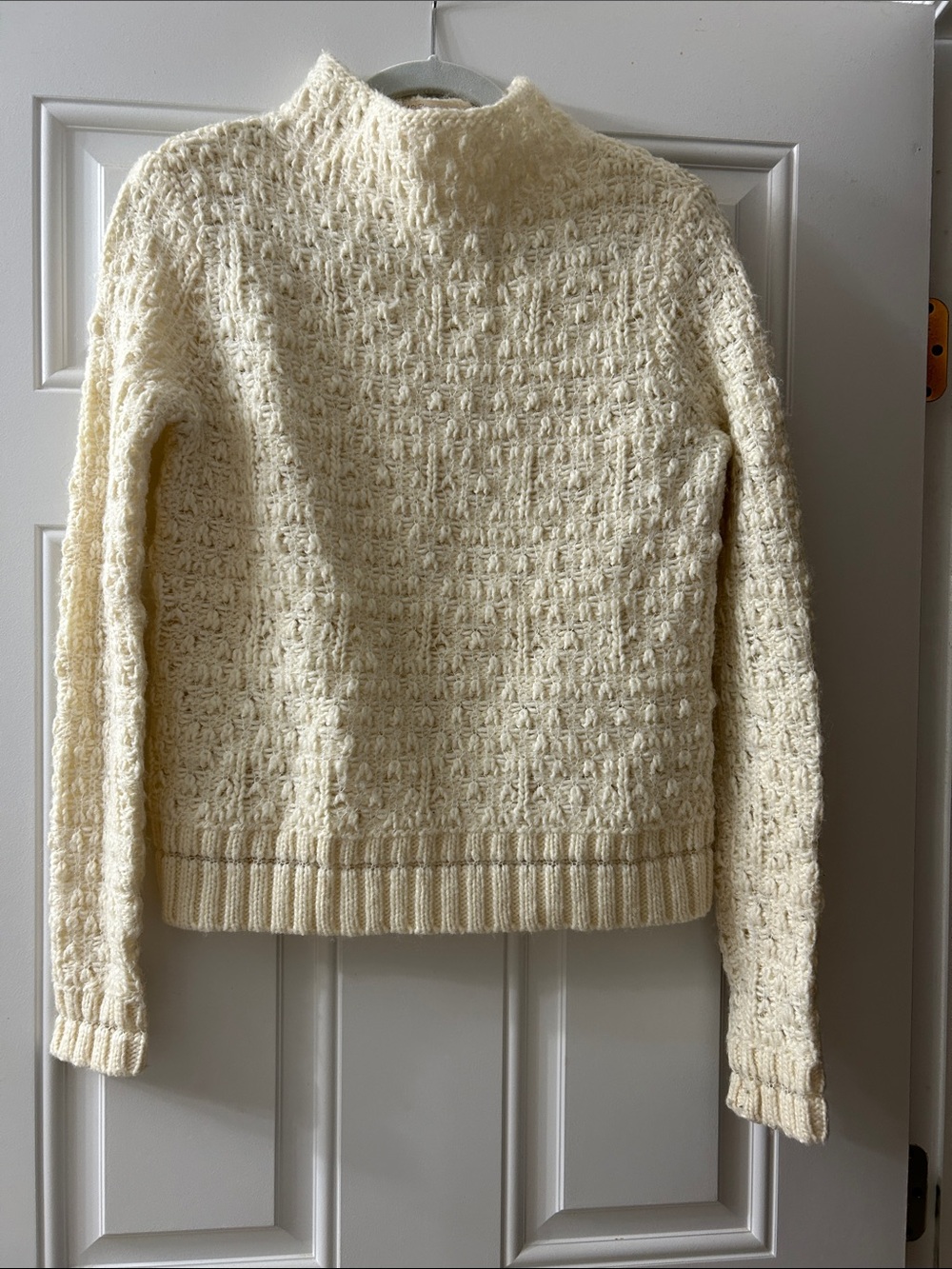 RACHEL Rachel Roy Cream Textured Turtleneck Sweater